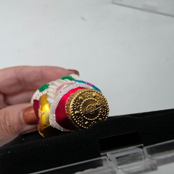 Designers Studio Glass Santa Glitter Embellished Christmas Decor Clear Box - Picture 8 of 8